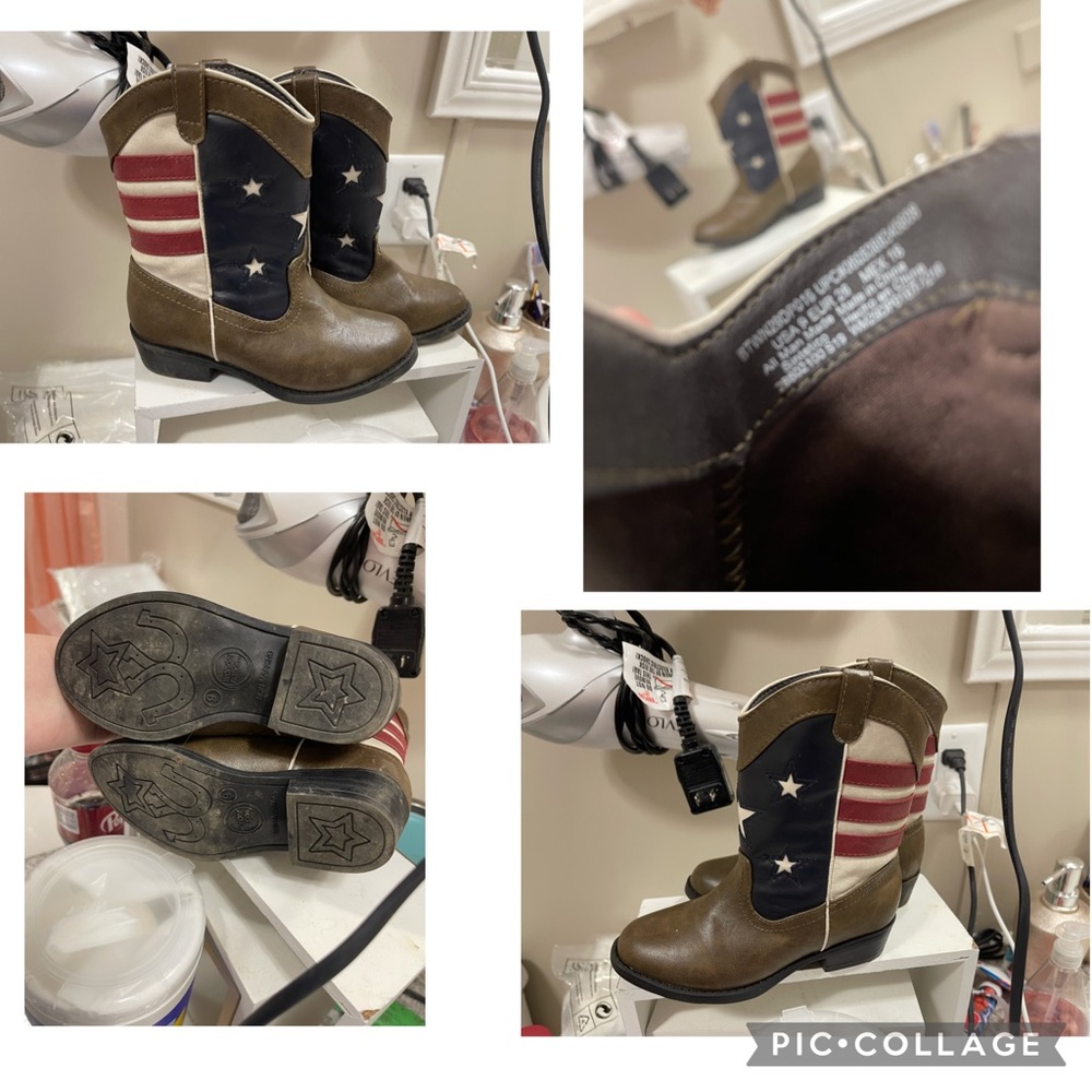Size 9c American flag cowboy boots